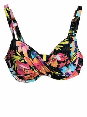 Bleu Rod Beattie Black Swim Top with Blue Accent